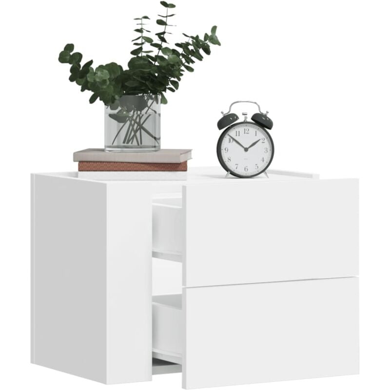 Tables de chevet murales 2 pcs blanc 45x30x35 cm vidaXL