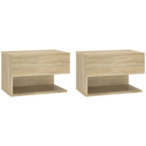 PROLENTA PREMIUM Tables de chevet murales 2 pcs Chêne sonoma