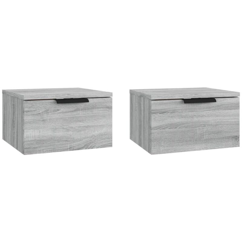 Vidaxl - Tables de chevet murales 2 pcs Sonoma gris 34x30x20 cm