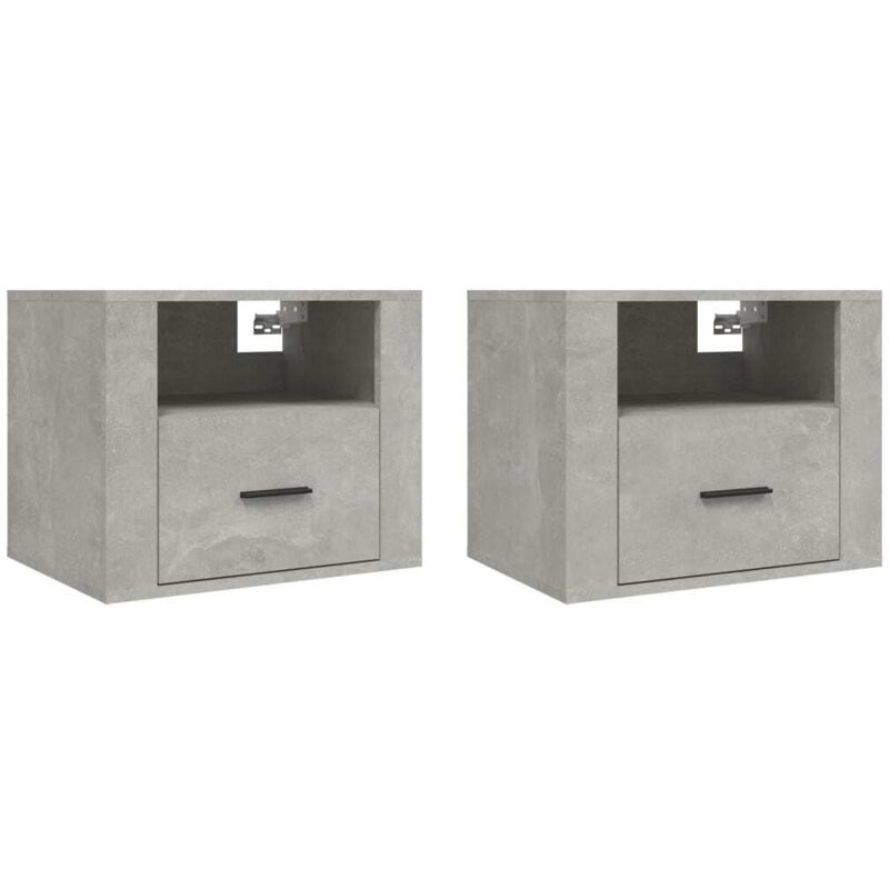 Vidaxl - Tables de chevet murales 2 pcs Gris béton 50x36x40 cm