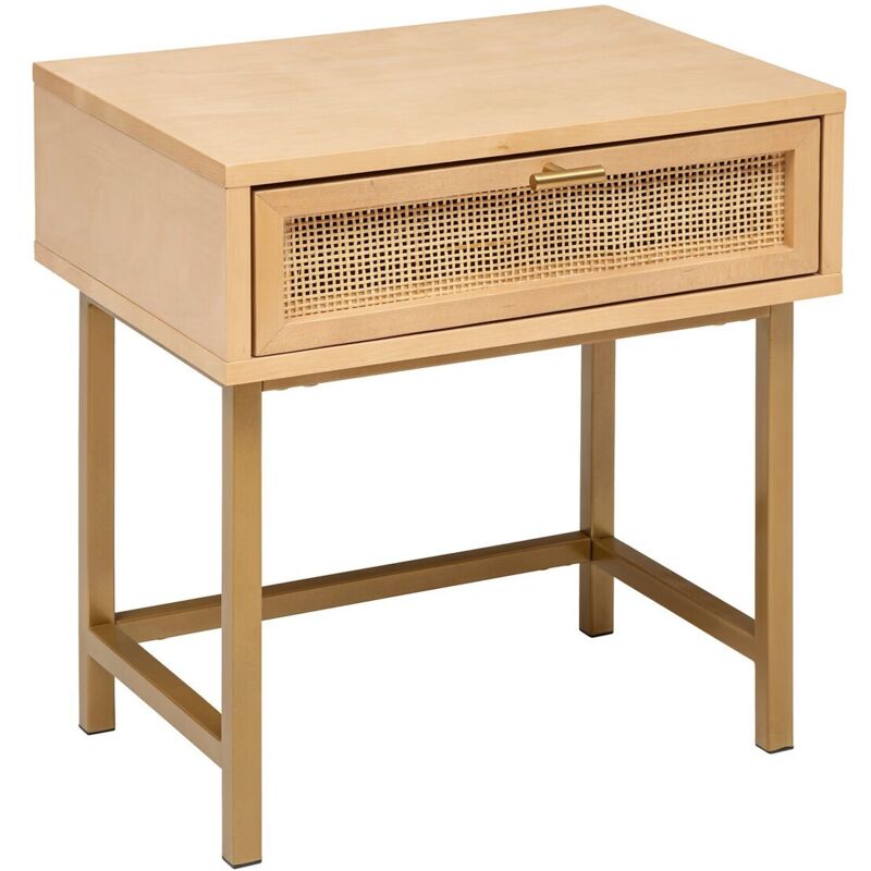 Tables de chevet Rayo en métal & bouleau 1 tiroir H50cm - Atmosphera créateur d'intérieur