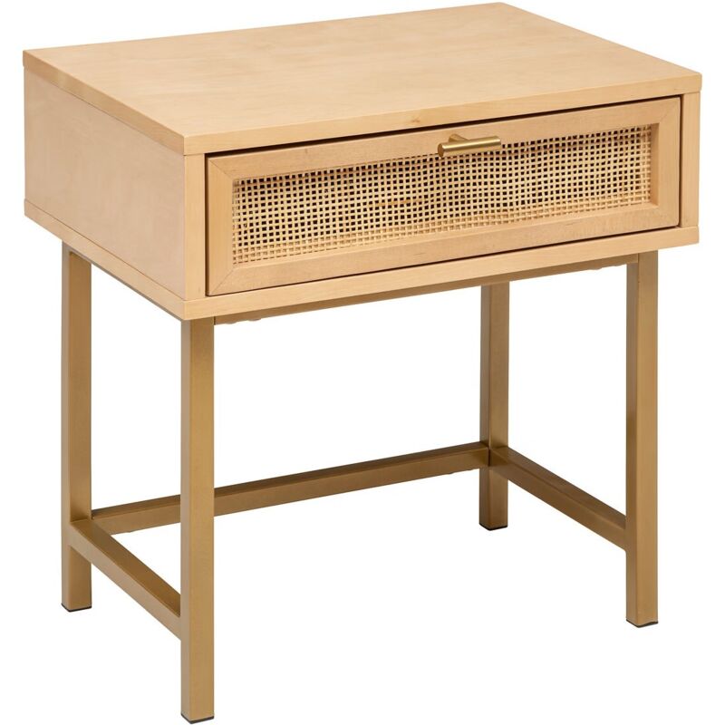 Table De Chevet 1 Tiroir Rayo Beige Atmosphera