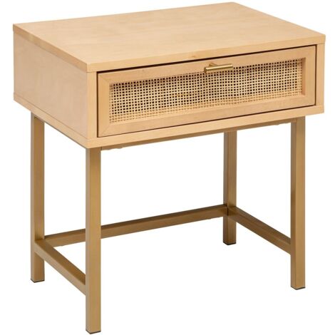 Tables de chevet Rayo en métal & bouleau 1 tiroir H50cm - Atmosphera créateur d'intérieur