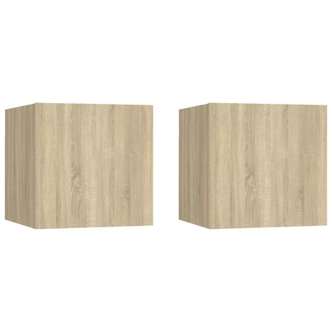 Tables de chevet suspendu 2 pcs Chêne sonoma 30,5x30x30