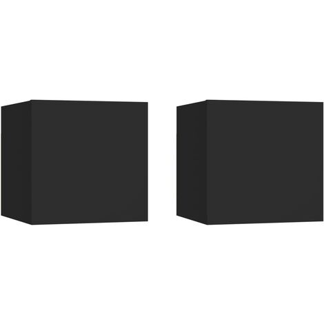Tables de chevet suspendu 2 pcs Noir 30,5x30x30