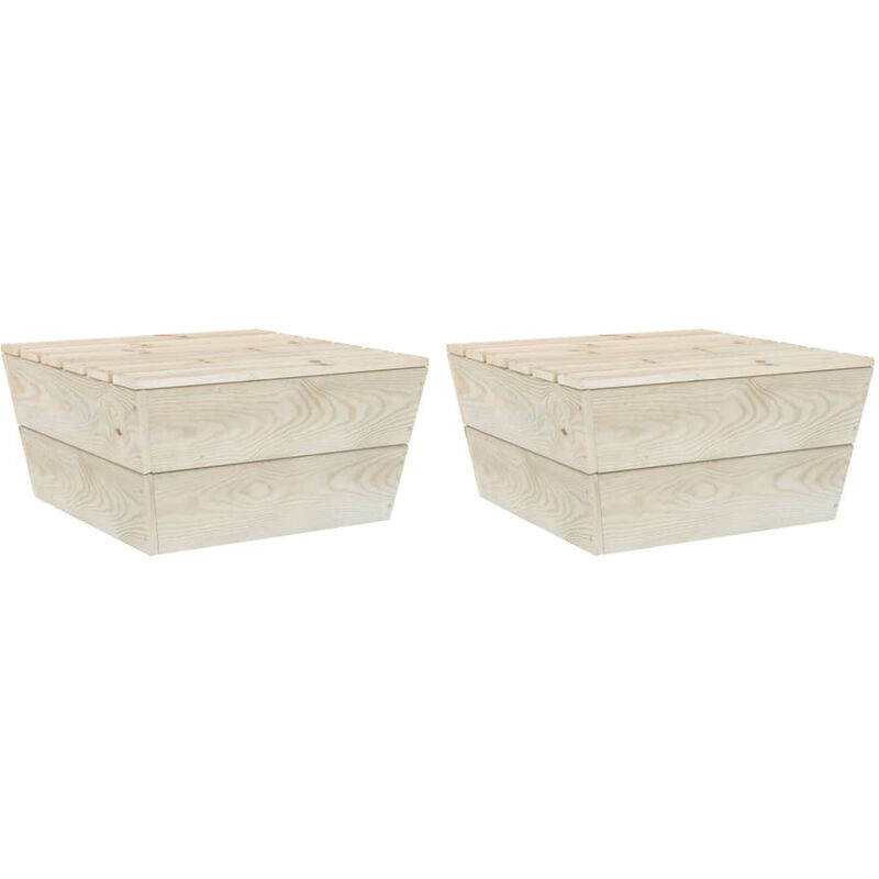 Tables de jardin 2 pcs 60x60x30 cm Bois d'epicea impregne
