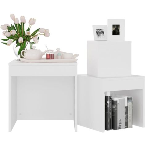 Tables gigognes 3 pcs Blanc 2