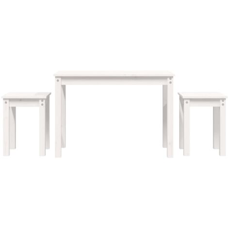 Tables gigognes 3 pcs Blanc Bois de pin massif