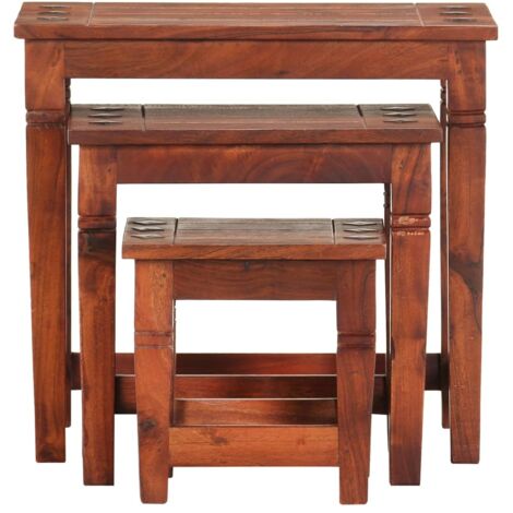 Tables gigognes 3 pcs Bois d'acacia massif CFW925040