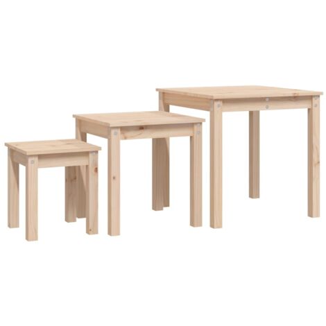 Tables gigognes 3 pcs Bois de pin massif
