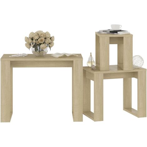 Tables gigognes 3 pcs Chêne Sonoma