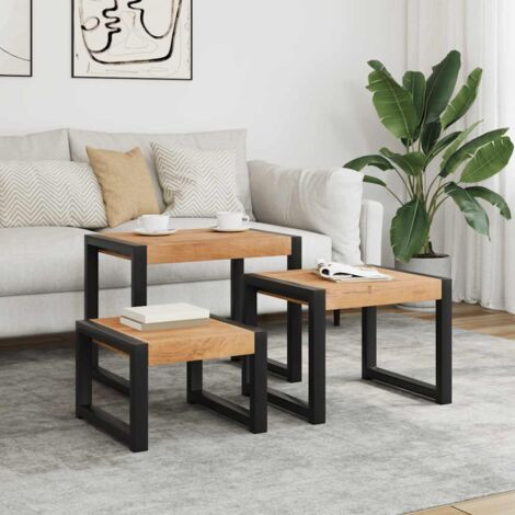 Tables gigognes 3 pcs-Table Basse-Table Salon Bois solide 992384