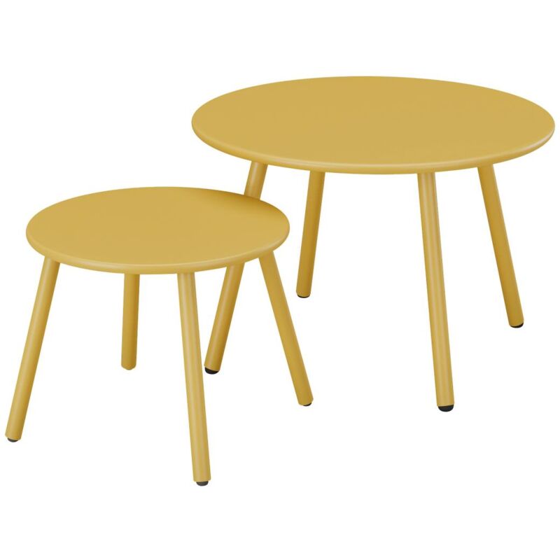 Vente-unique - Tables gigognes de jardin en métal - Jaune moutarde - mirmande de mylia