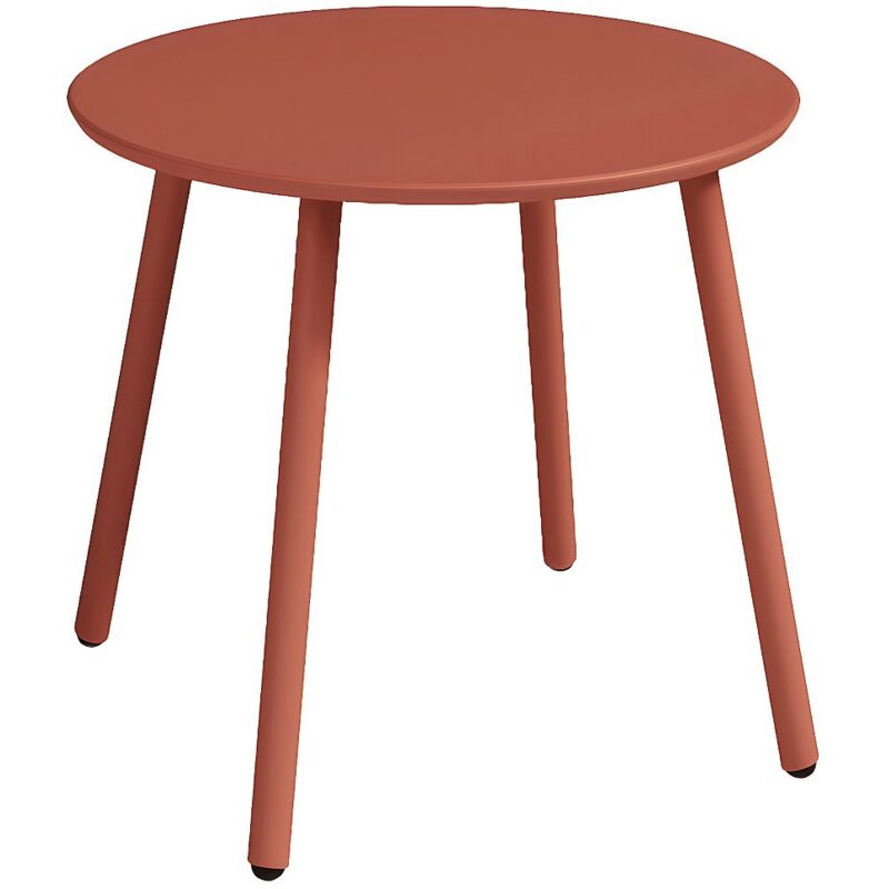 Table d'appoint de jardin en métal ronde - Terracotta - MIRMANDE de MYLIA