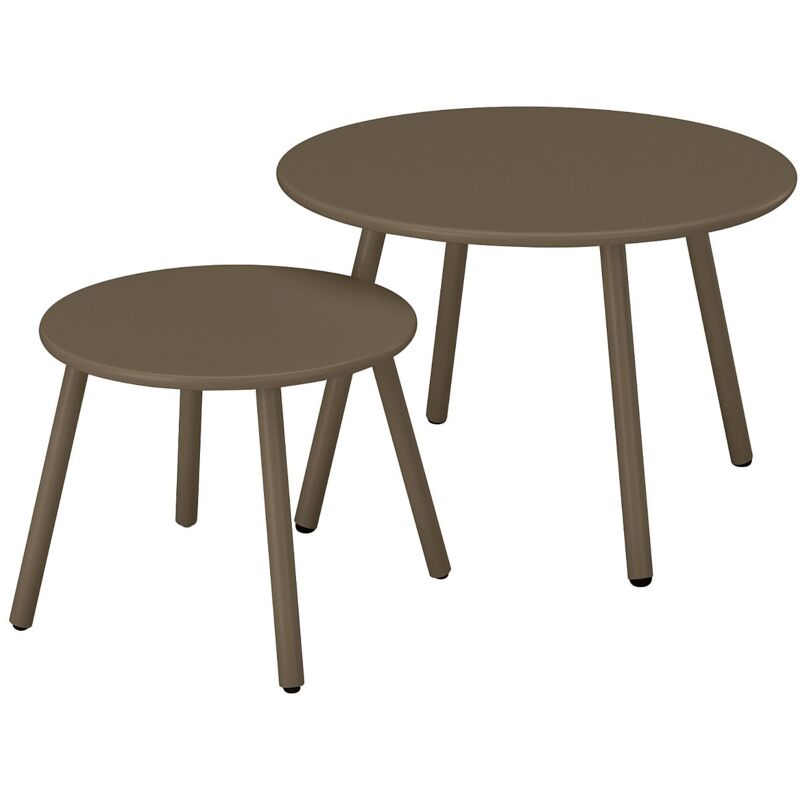 Tables gigognes de jardin en métal - Taupe - MIRMANDE de MYLIA
