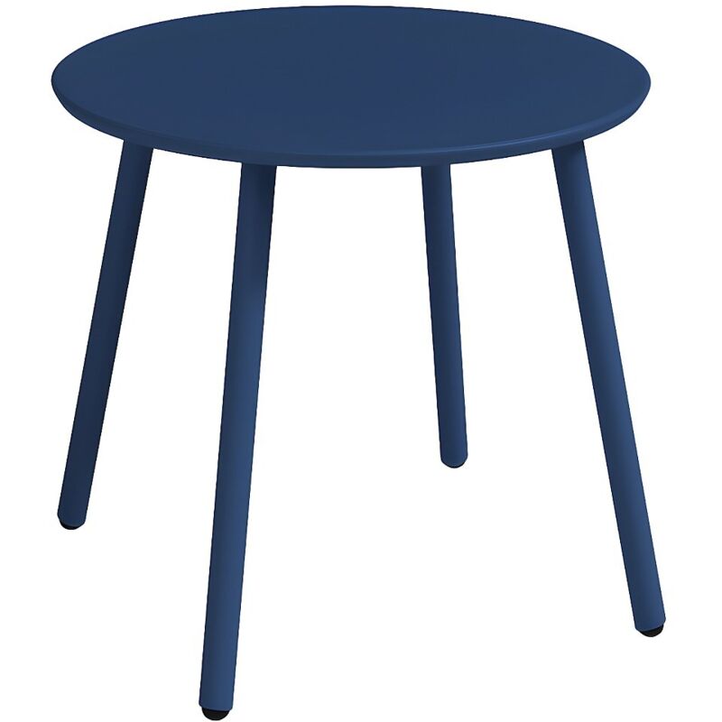 Table d'appoint de jardin en métal ronde - Bleu nuit - MIRMANDE de MYLIA Table d'appoint de jardin en métal ronde - Bleu nuit - MIRMANDE de MYLIA