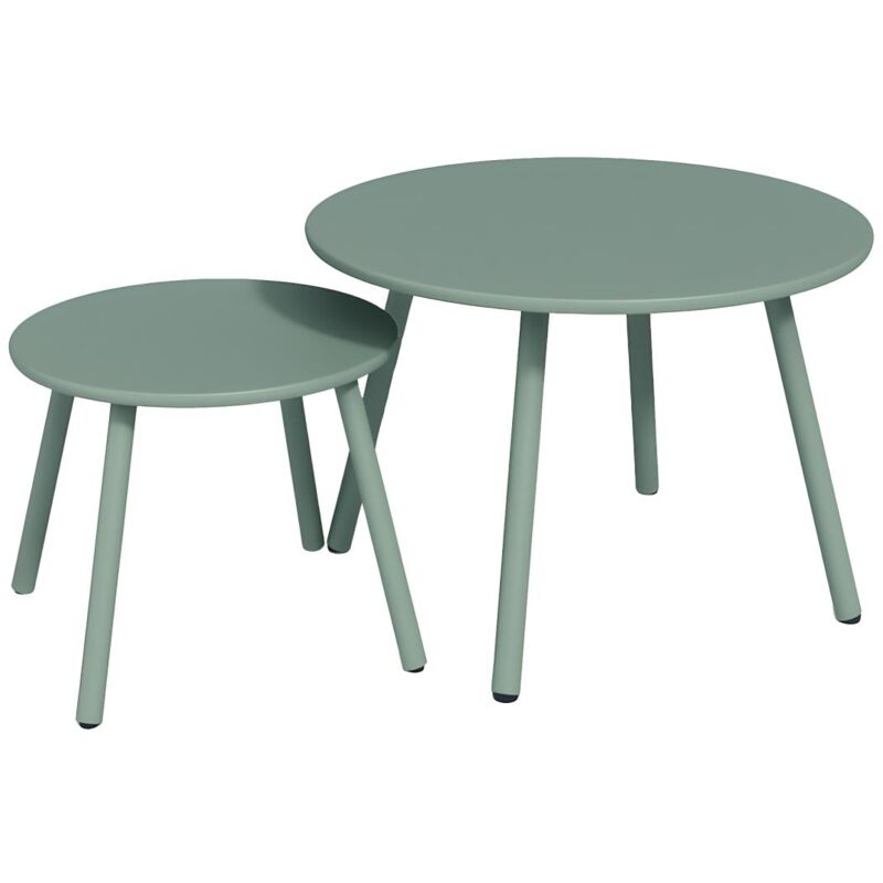 Vente-unique - Tables gigognes de jardin en métal - Vert amande - mirmande de mylia