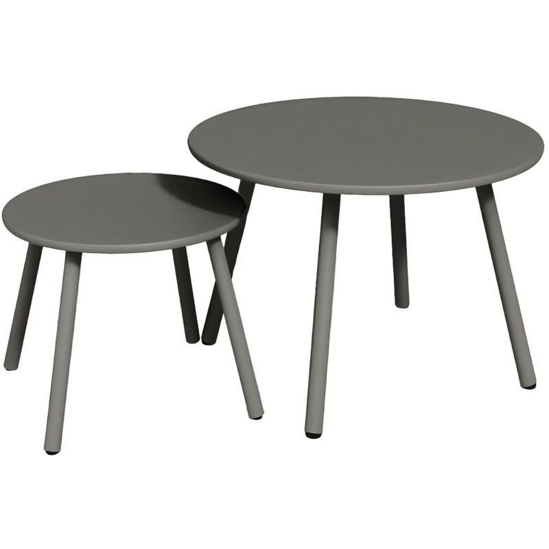 Tables gigognes de jardin en métal - Gris anthracite - mirmande de mylia