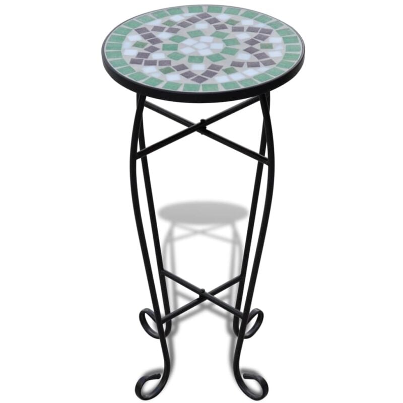 Vidaxl - Table d'appoint Mosaïque Vert et blanc