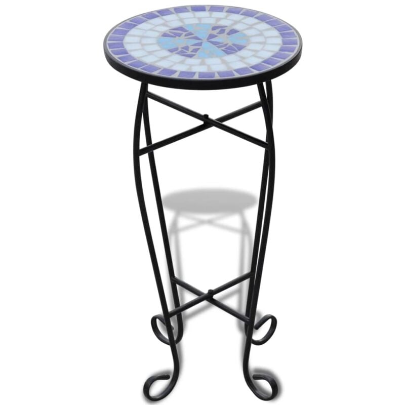Vidaxl - Table d'appoint Mosaïque Bleu et blanc
