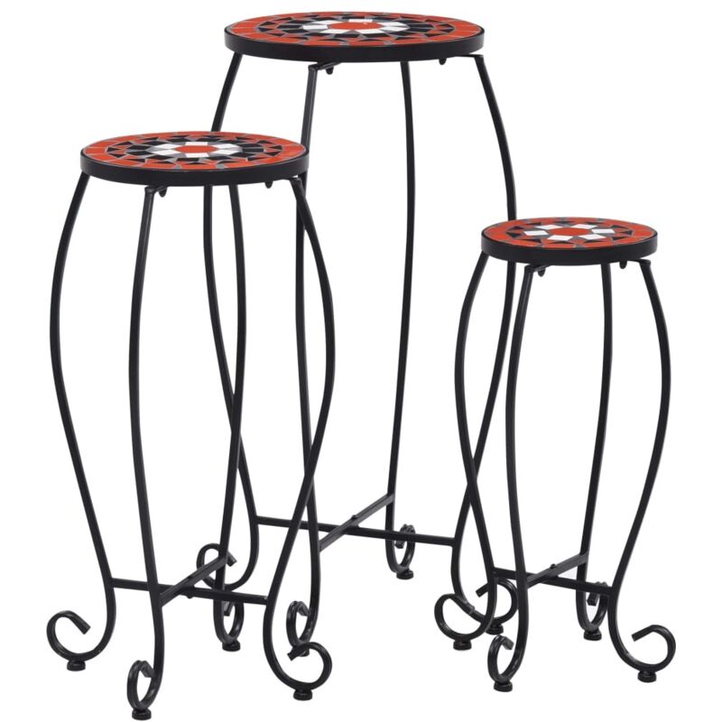 Vidaxl - Tables mosaïque 3 pcs Terre cuite et blanc Céramique