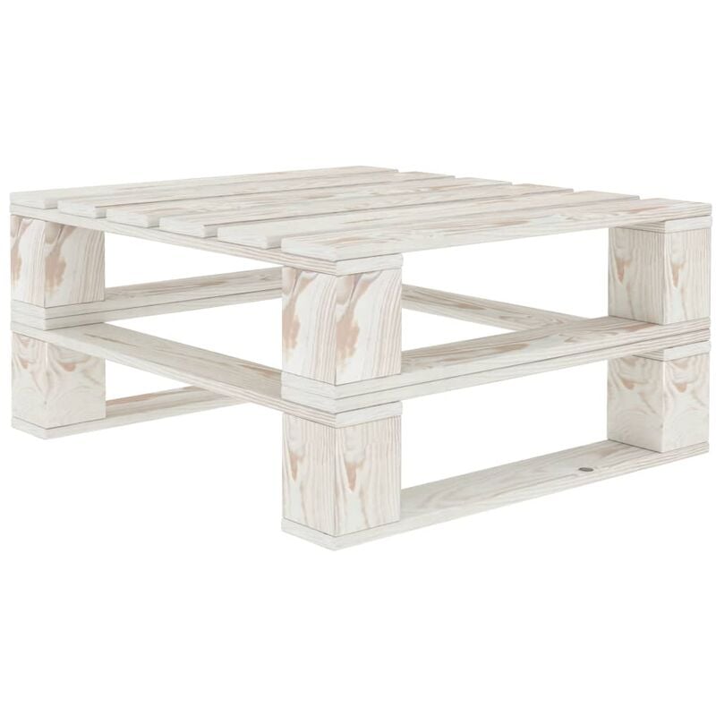 Vidaxl - Table palette de jardin blanc bois