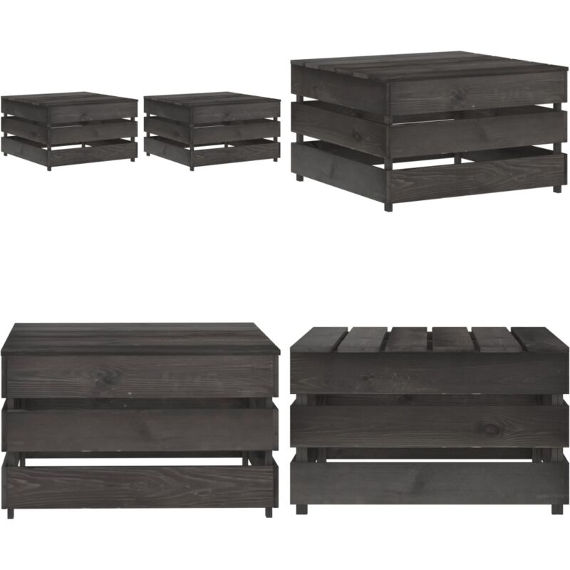 Tables palette de jardin 2 pcs Bois de pin imprégné - Tablette De Jardin - Mobilier De Jardin - Table Pliable - Ensemble De Jardin - Chaise Longue
