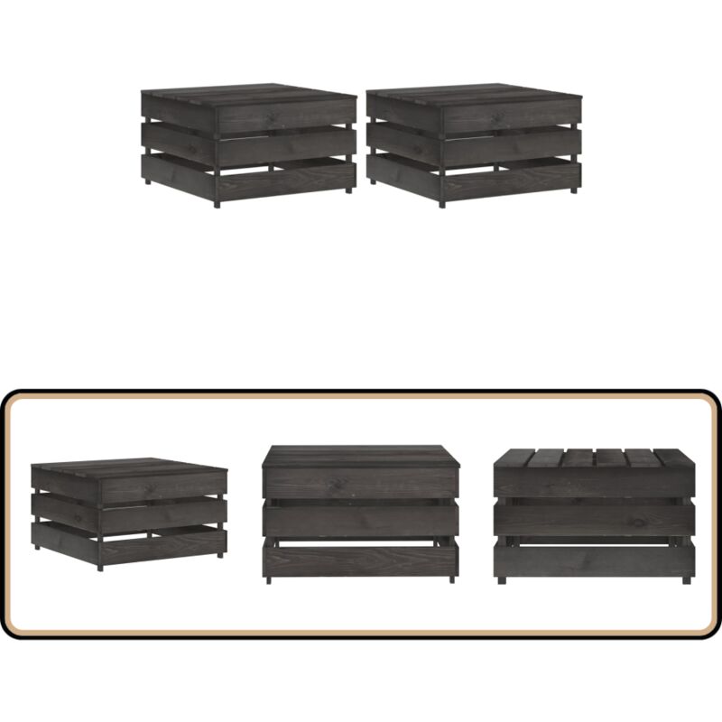 Tables palette de jardin 2 pcs Bois de pin imprégné - Tablette De Jardin - Mobilier De Jardin - Table Pliable - Ensemble De Jardin - Chaise Longue