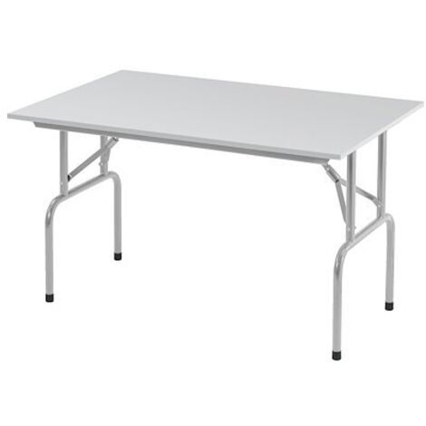 Tables pliantes plateau gris clair L 120 x P 80 cm - Rico - piétement aluminium