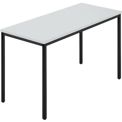 Tables rectangulaires, tube carré, 1200 x 600 mm hêtre naturel / brun - Coloris piétement: Brun terre RAL 8028