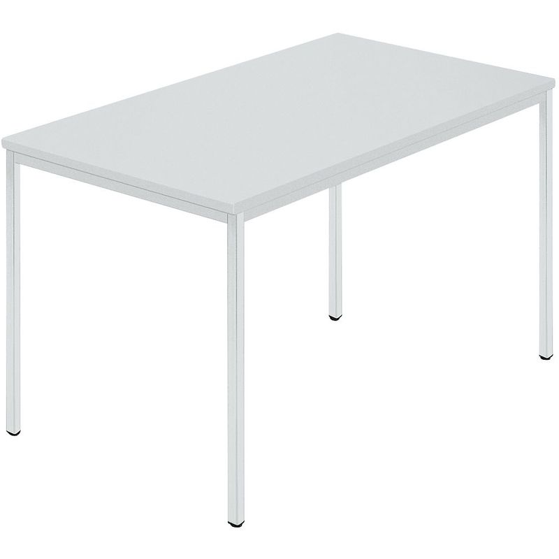 Tables rectangulaires, tube carré, 1200 x 800 mm gris / gris - Coloris piétement: gris clair RAL 7035
