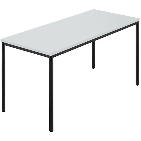 Tables rectangulaires, tube rond plastifié, 1400 x 700 mm hêtre naturel / brun - Coloris piétement: Brun terre RAL 8028
