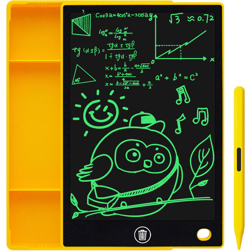 

Tableta de escritura LCD con estuche para lapices Tablero de dibujo recargable de 9.5 pulgadas Pantalla colorida con lapiz optico Dibujo Escritura