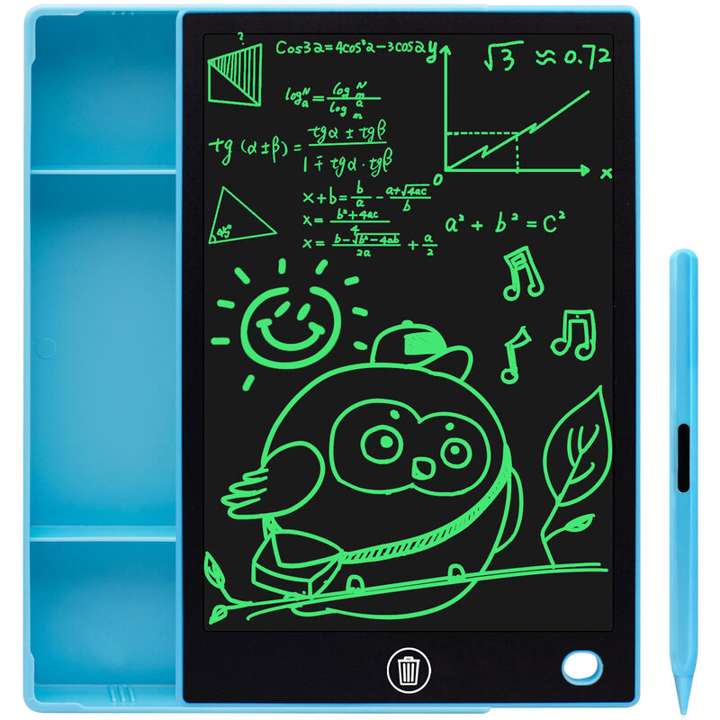 

Tableta de escritura LCD con estuche para lapices Tablero de dibujo recargable de 9.5 pulgadas Pantalla colorida con lapiz optico Dibujo Escritura