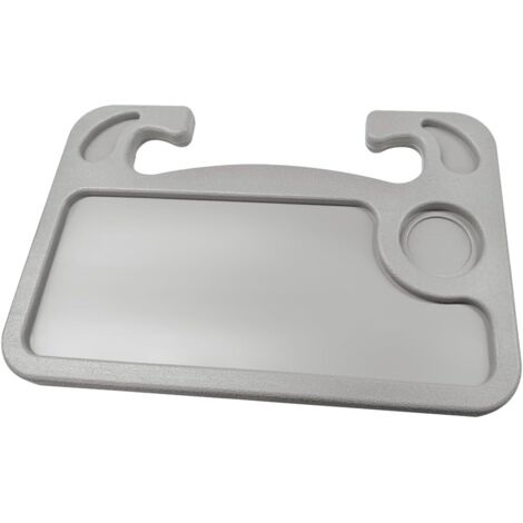 Tableta para volante de coche, accesorios para el interior, bandeja y portavasos para coche - gris claro