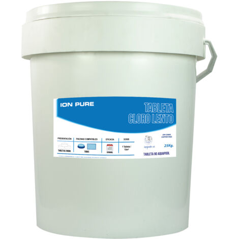 Tabletas de cloro lento  25 kg – desinfección prolongada para piscinas, sin cobre