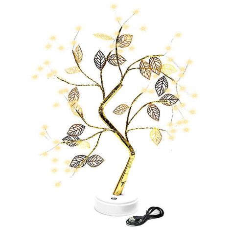 Tabletop Bonsai Tree Light Copper Wire LED Tree Lamp with Leaves Table Lamp for Living Room Home Decorations Home Decor Gifts