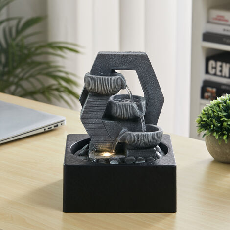 Tabletop Fountain Water Feature with LED Light