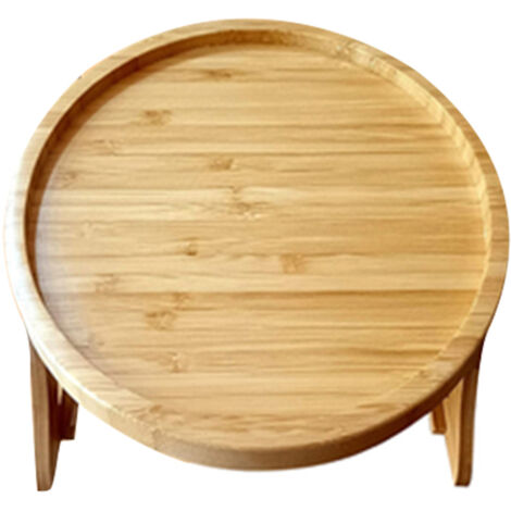 Tablette à Clip pour Canapé en Bambou Naturel - Plateau Repas Portable pour Divan, Manger et Boire