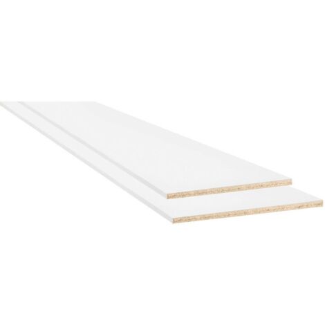 Tablette bois mélaminée 250 x 40 cm – Finition blanche – Aggloméré sans nœud – Qualité A+ pour aménagement intérieur