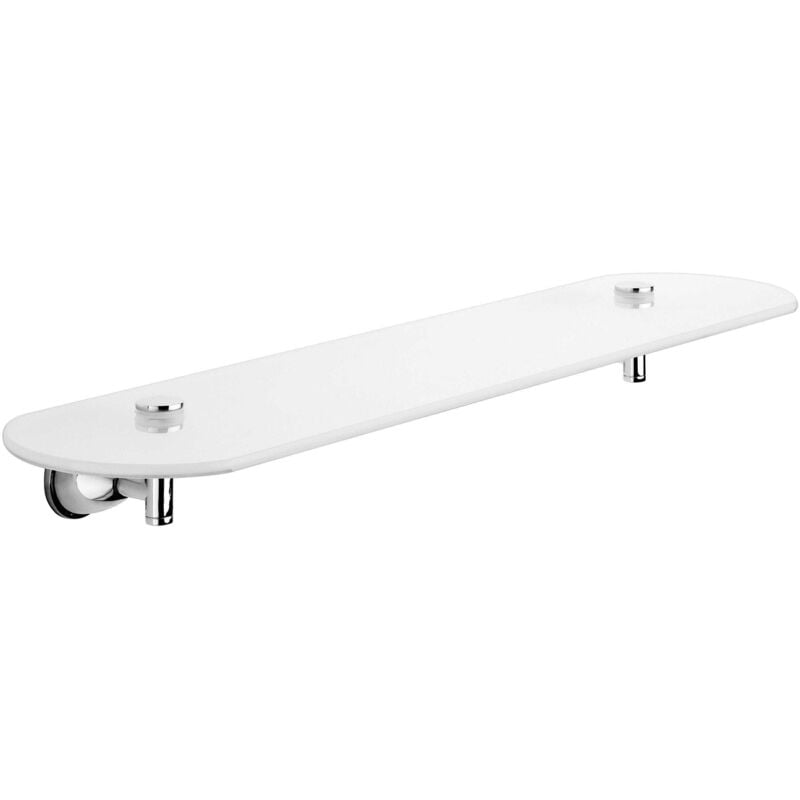 Tablette Cm 52 En Verre Satiné Et Supports Chromés Gemma