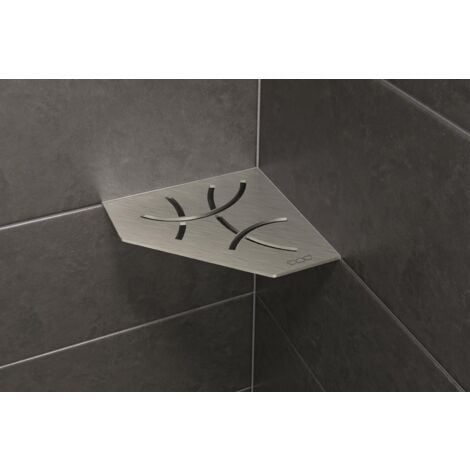 SCHLUTER murale de douche Shelf- ES 2 CURVE - Coloris: inox brossé -- En acier inoxydable - 195 x 195 mm