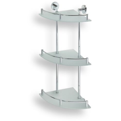 Tablette d'angle de douche 3 étages en verre OMEGA 27x67,5x27cm
