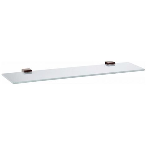 Tablette de douche NIL en verre et laiton métal gris poli 60 cm