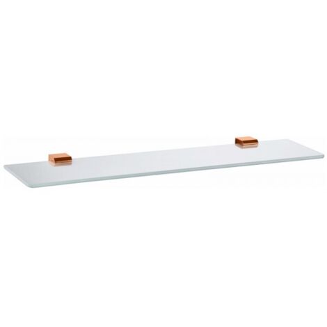 Tablette de douche NIL en verre et laiton rose gold brossé 60 cm
