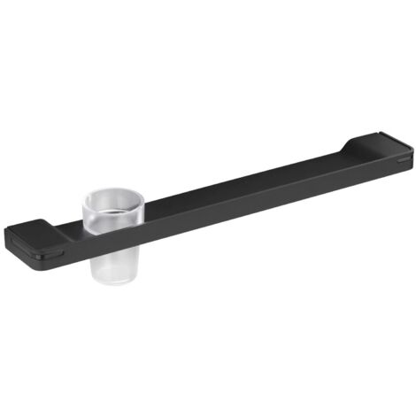 Tablette de lavabo porte verre ALUR - Coloris : Noir mat