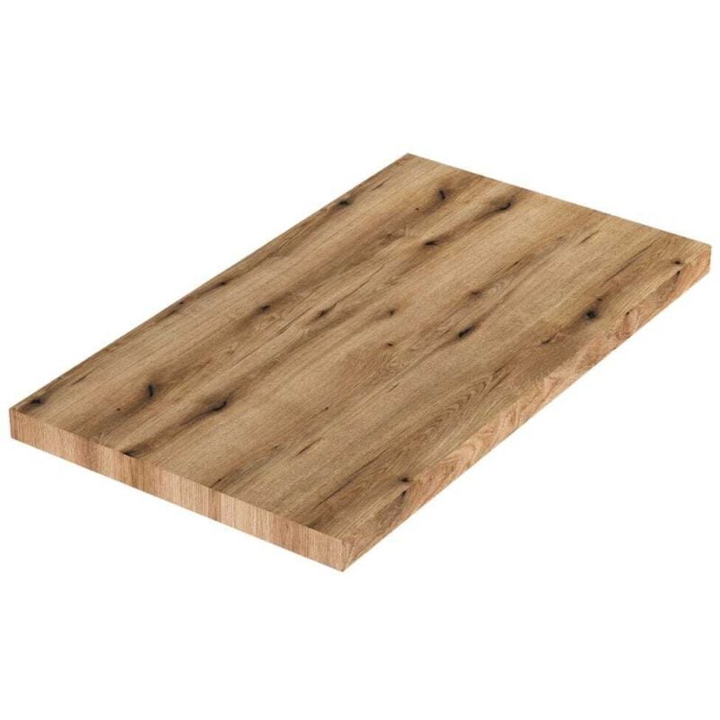 Kiamami Valentina - Tablette De Lavabo à Poser De 80 Cm En Chêne Naturel