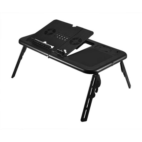 Tablette de Lit Pliable et Réglable pour Ordinateur Portable, PC, Laptop (Noir)