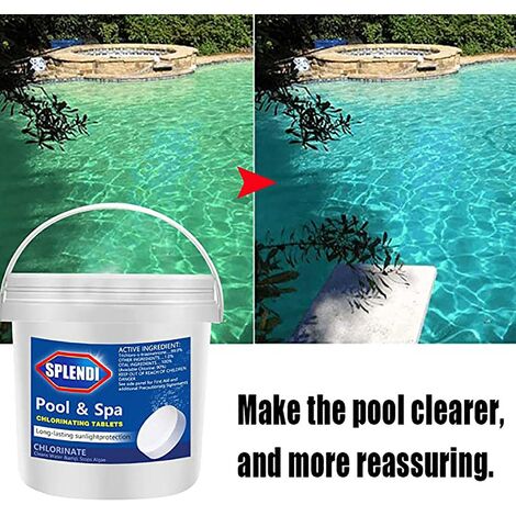 Tablette de nettoyage effervescente multifonctionnelle de 300 pièces/bouteille pour la tablette de chloration de piscine pour le nettoyage de piscine