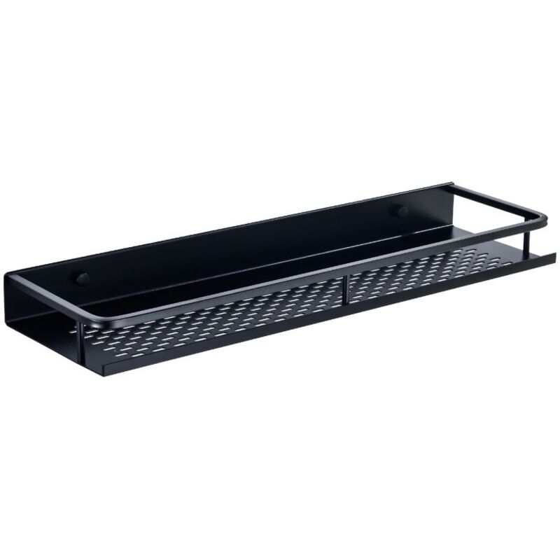 Tablette de salle de bain 50cm Noir Etagère et rangement de douche Étagère de salle de bain en acier inoxydable